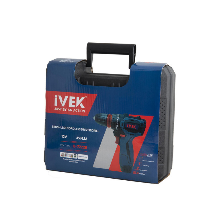 دریل شارژی 12 ولت براشلس ایوک مدل K-7222B
